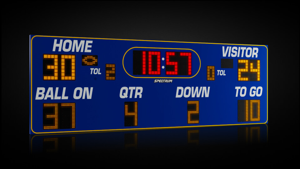 High School Football LED Scoreboard - 24' Wide Scoreboards | Spectrum ...