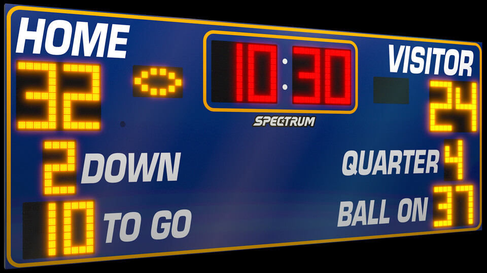 High School Football LED Scoreboard - 24' Wide Scoreboards | Spectrum ...
